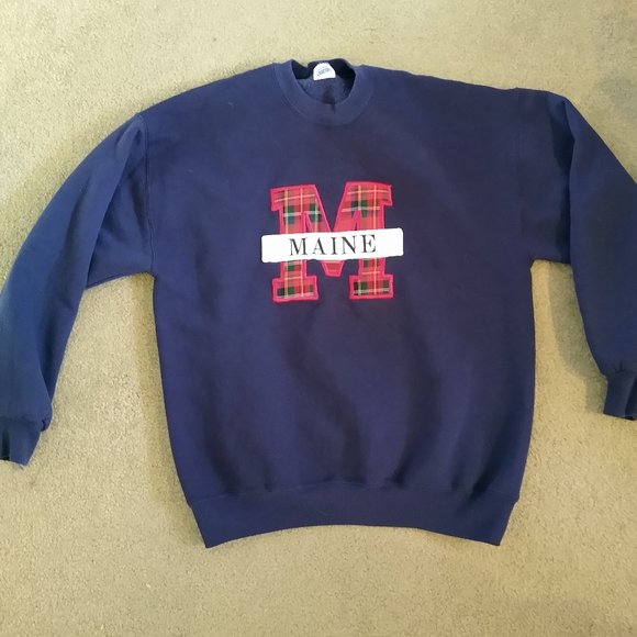 Jerzees Other - Maine Sweatshirt XL Men's Blue -letters Red plaid